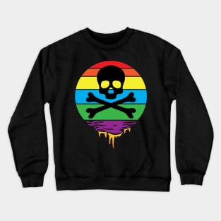 Skull and Bones Rainbow Sunset Crewneck Sweatshirt